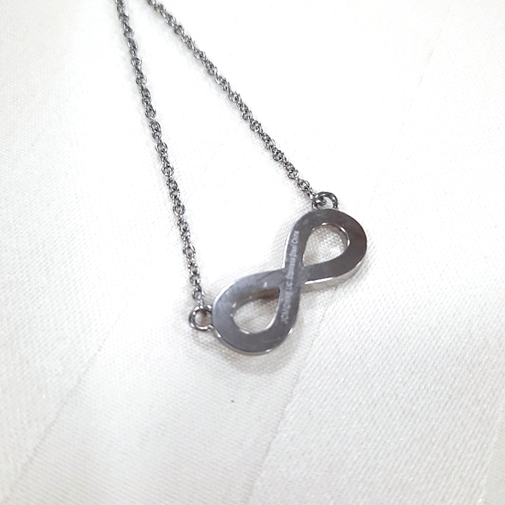 Silver Rhinestone Infinity Symbol Necklace - Picture 5 of 5